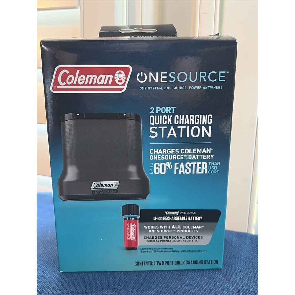 COLEMAN OneSource 2-Port Quick Charging Battery Charger Station - Brand New